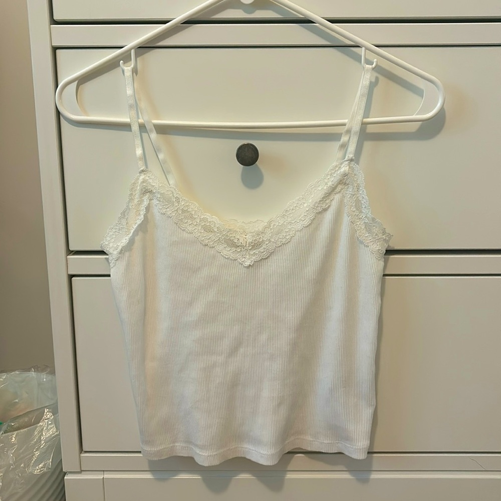Cropped White Lacy Top